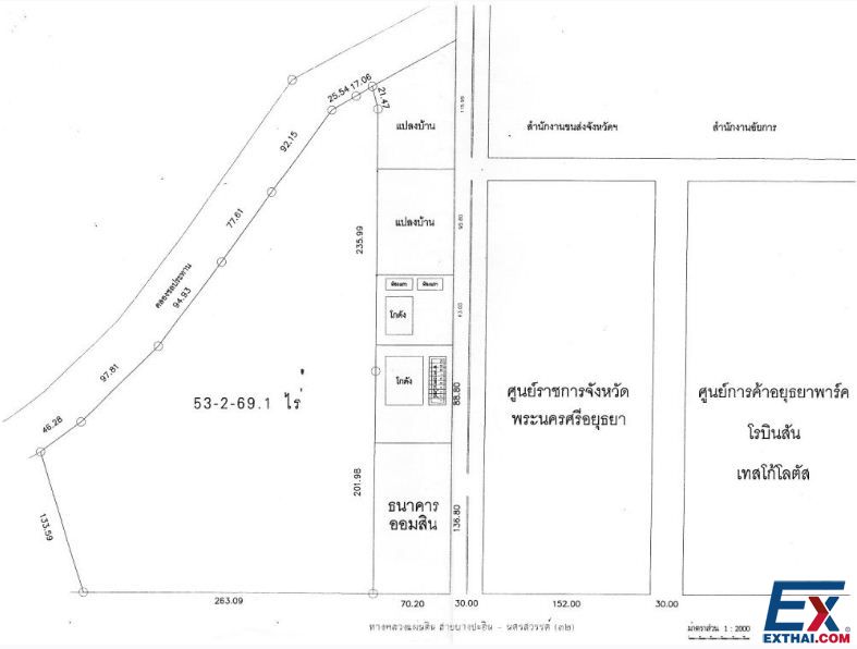 土地转让 大城府政府中心对面，靠近亚洲公路，商场中心