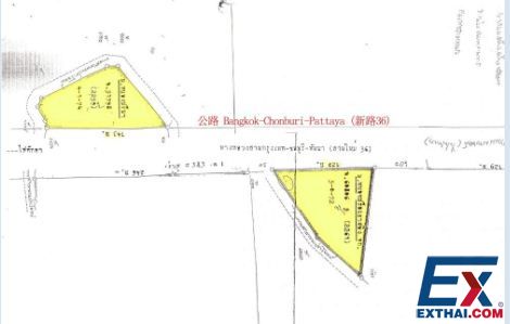 土地出售【5.18莱+4.435莱 两块土地出售】春武里府 Bang Lamung区 Takiantia街道 靠近绕行公路